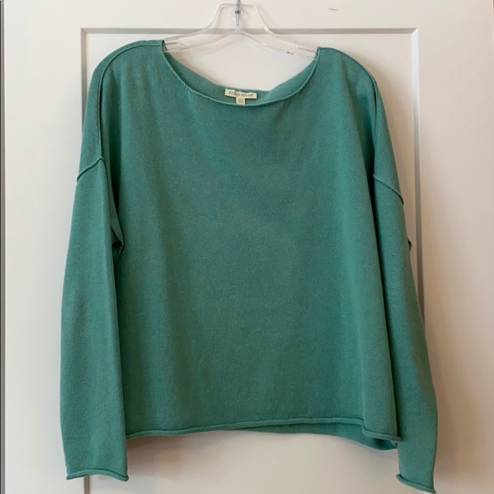 Eileen Fisher organic cotton boat neck sweater